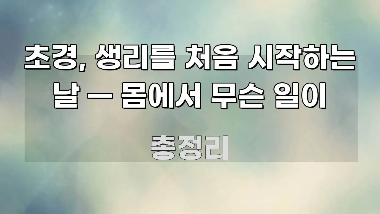 초경, 생리를 처음 시작하는 날 — 몸에서 무슨 일이 심플하고 명확하게 정리한 포스트 대표 비주얼 이미지 - 가독성을 높이는 이미지