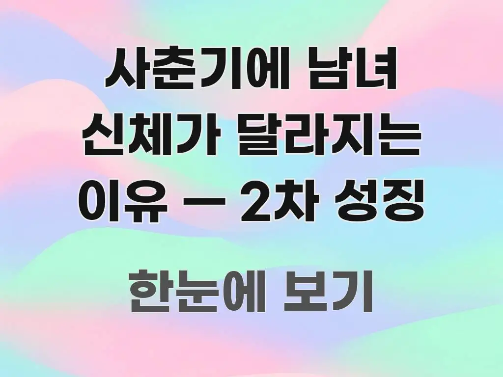 사춘기에 남녀 신체가 달라지는 이유 — 2차 성징 전문적으로 분석한 핵심 정리 썸네일 이미지 - 활용 예시 이미지