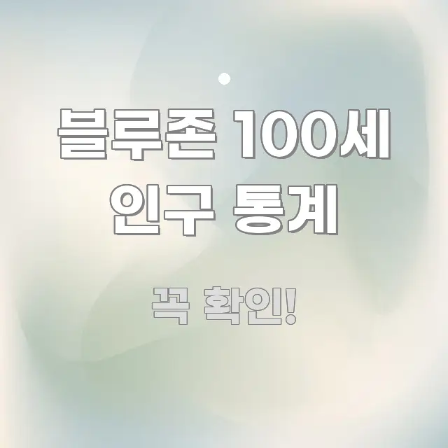 블루존 100세 인구 통계 정보 이미지 블루존 100세 인구 통계 주요 포인트를 요약한 블로그 섹션 구분 이미지