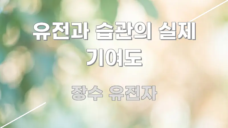 유전과 습관의 실제 기여도 핵심 요약 유전과 습관의 실제 기여도 간결하고 명료한 정보 카드 디자인 이미지 - 가독성을 높이는 이미지